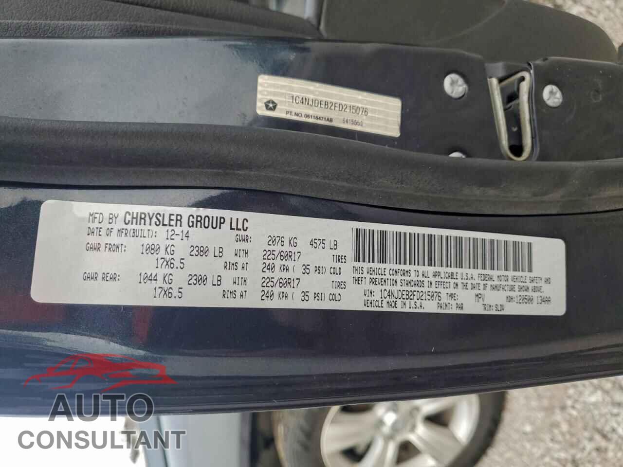 JEEP COMPASS 2015 - 1C4NJDEB2FD215076