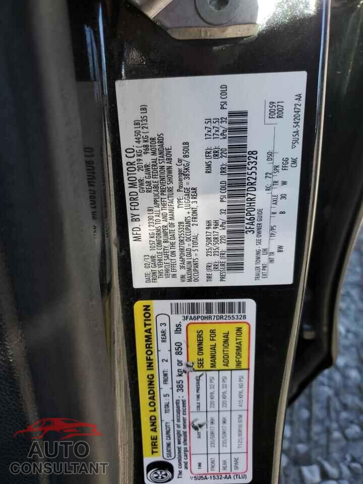FORD FUSION 2013 - 3FA6P0HR7DR255328