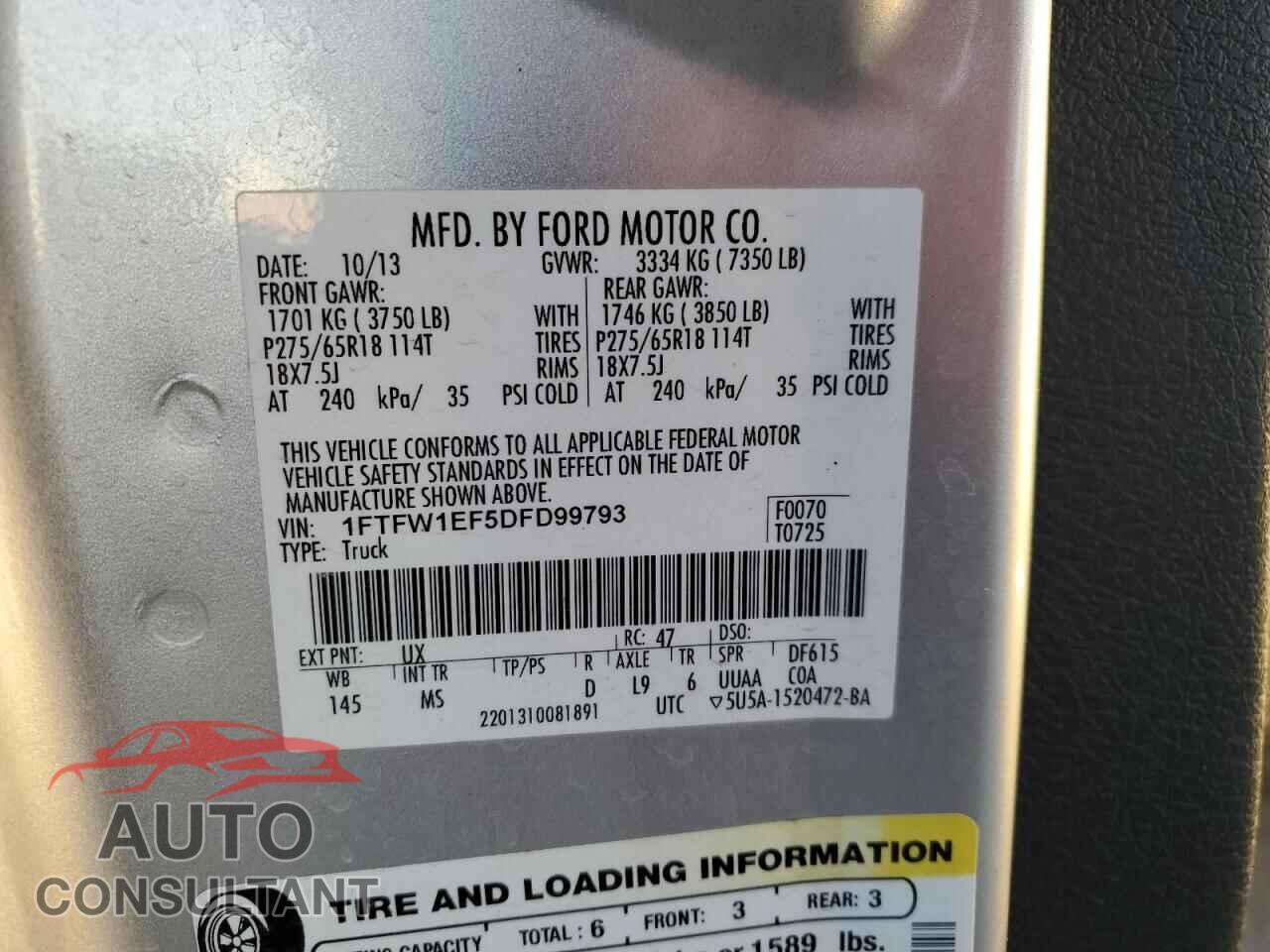 FORD F-150 2013 - 1FTFW1EF5DFD99793