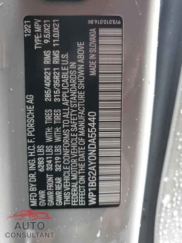 PORSCHE CAYENNE 2022 - WP1BG2AY0NDA55440