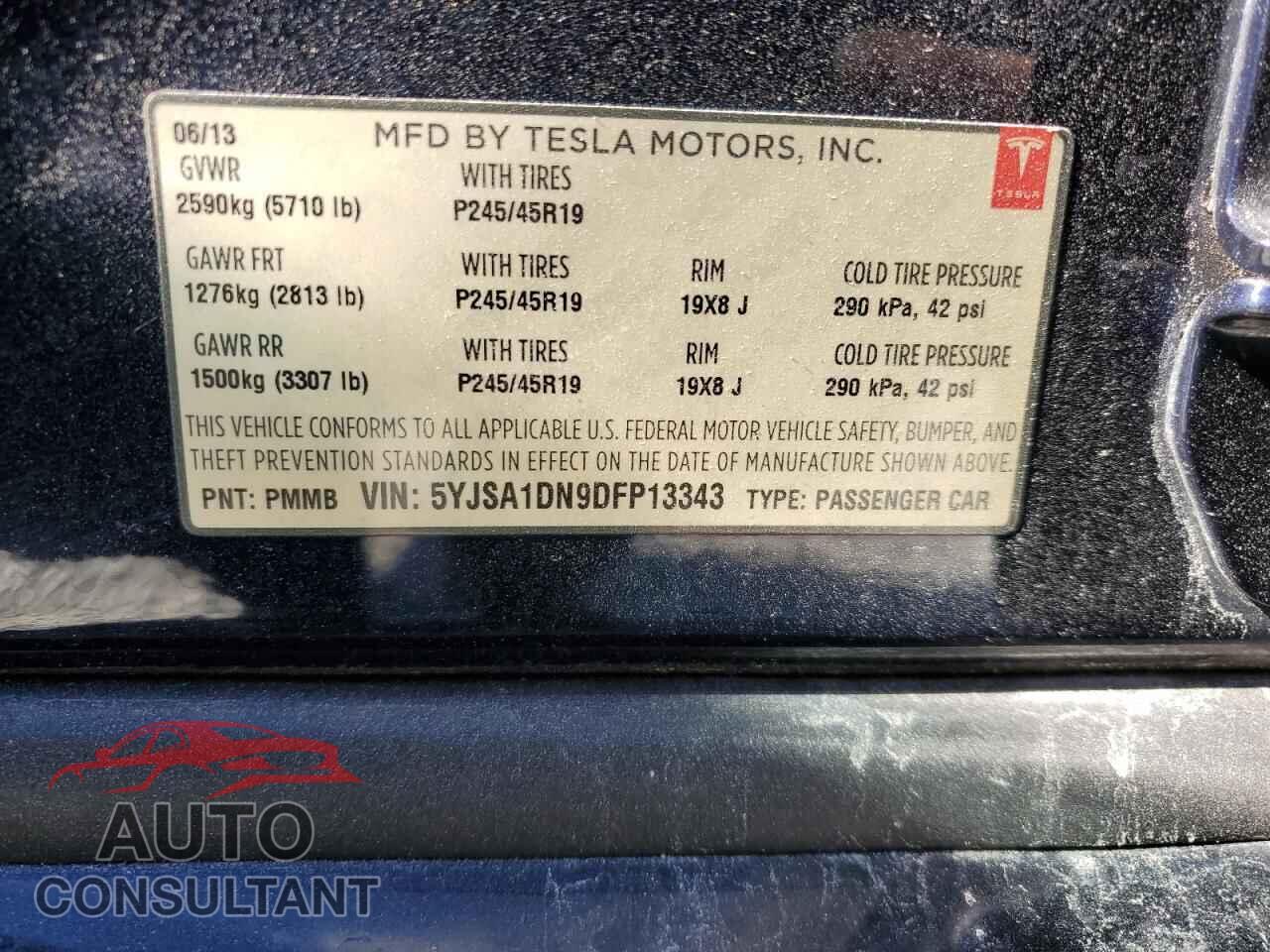 TESLA MODEL S 2013 - 5YJSA1DN9DFP13343