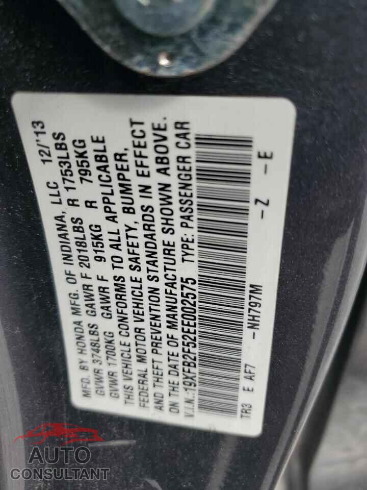 HONDA CIVIC 2014 - 19XFB2F52EE002575