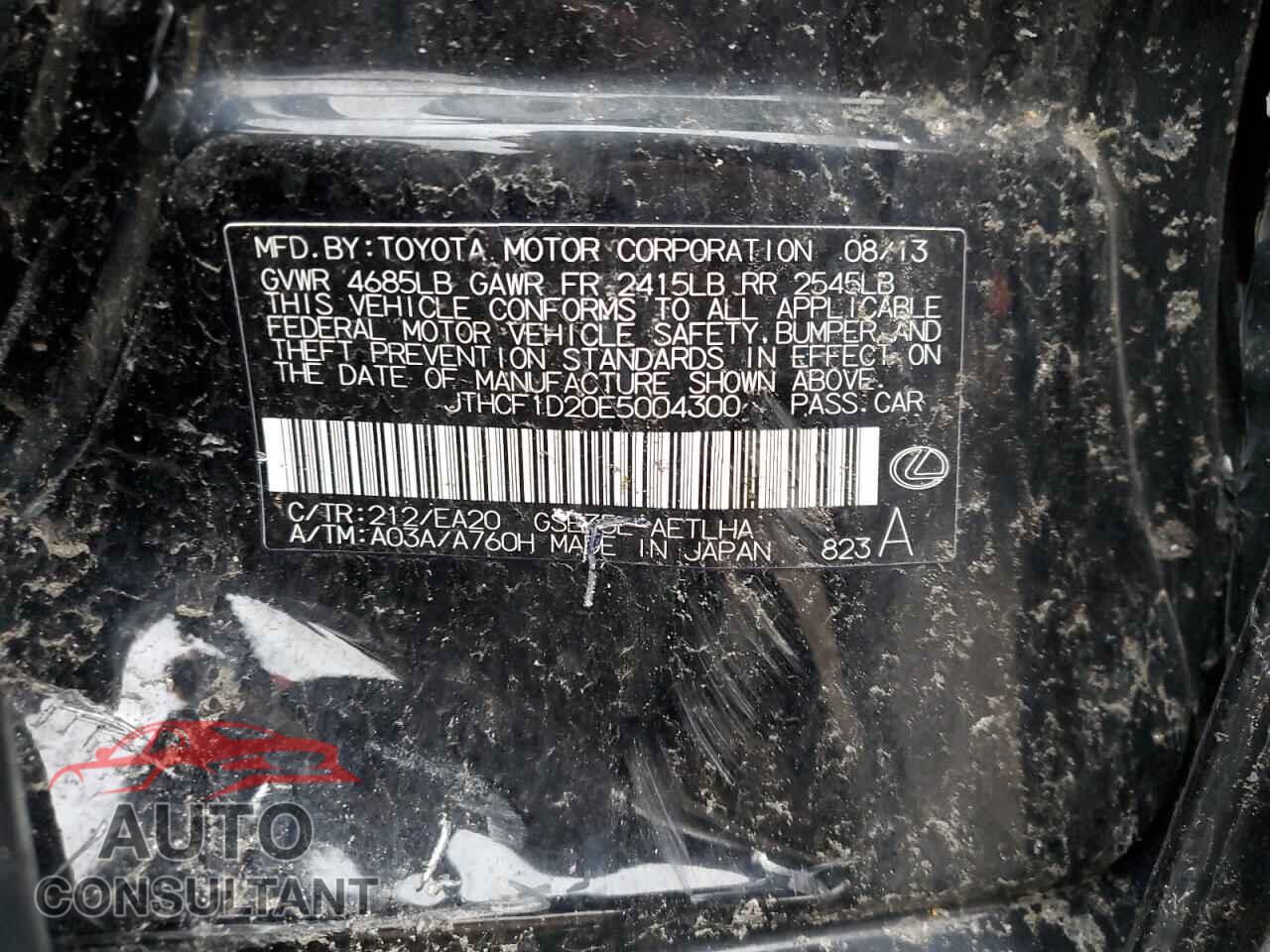 LEXUS IS 2014 - JTHCF1D20E5004300