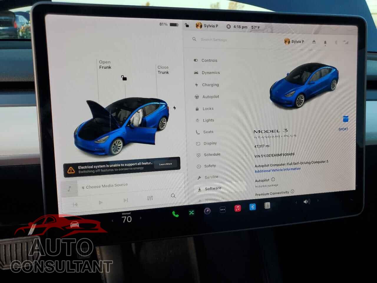 TESLA MODEL 3 2021 - 5YJ3E1EA6MF936489
