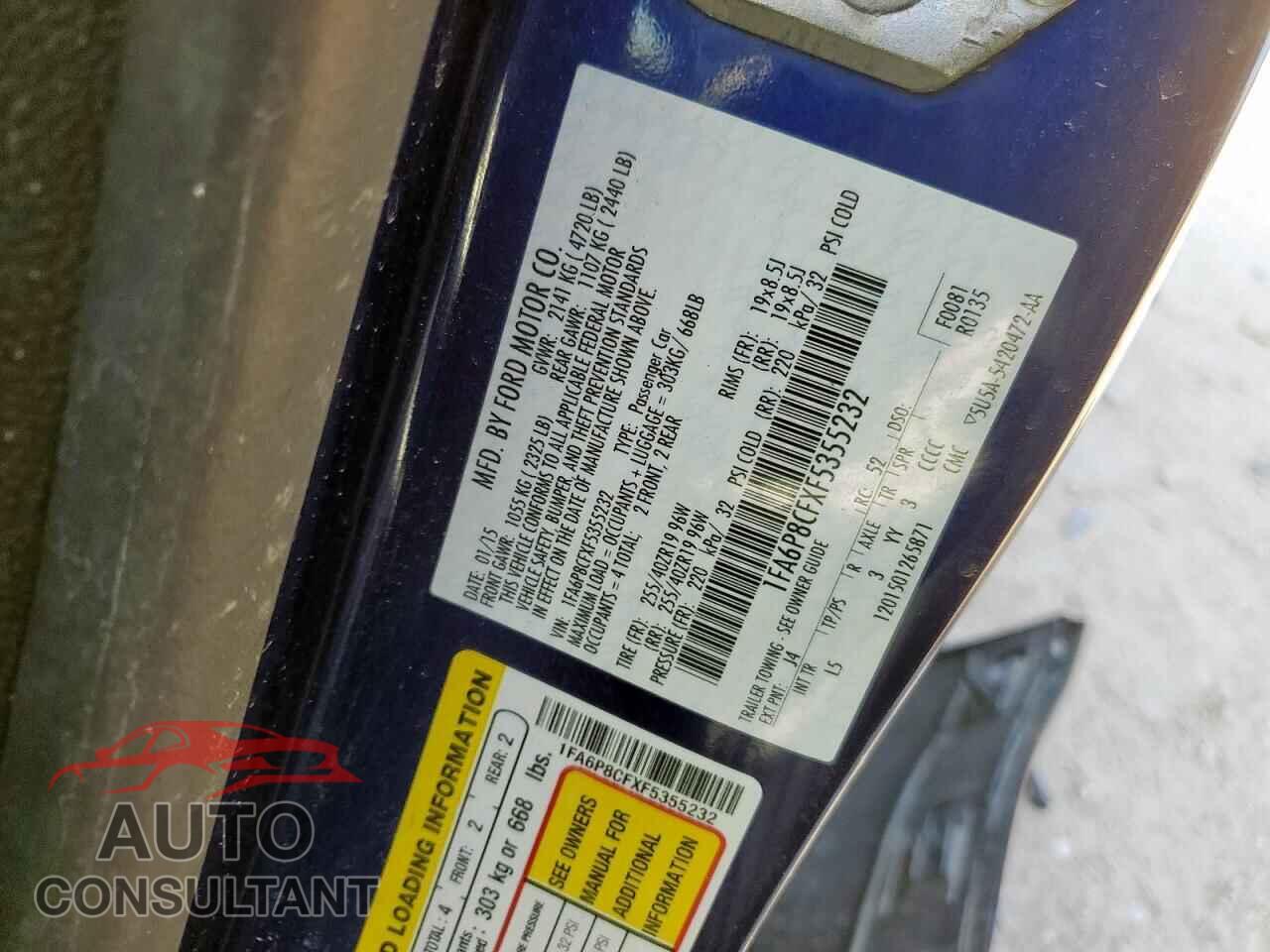 FORD MUSTANG 2015 - 1FA6P8CFXF5355232