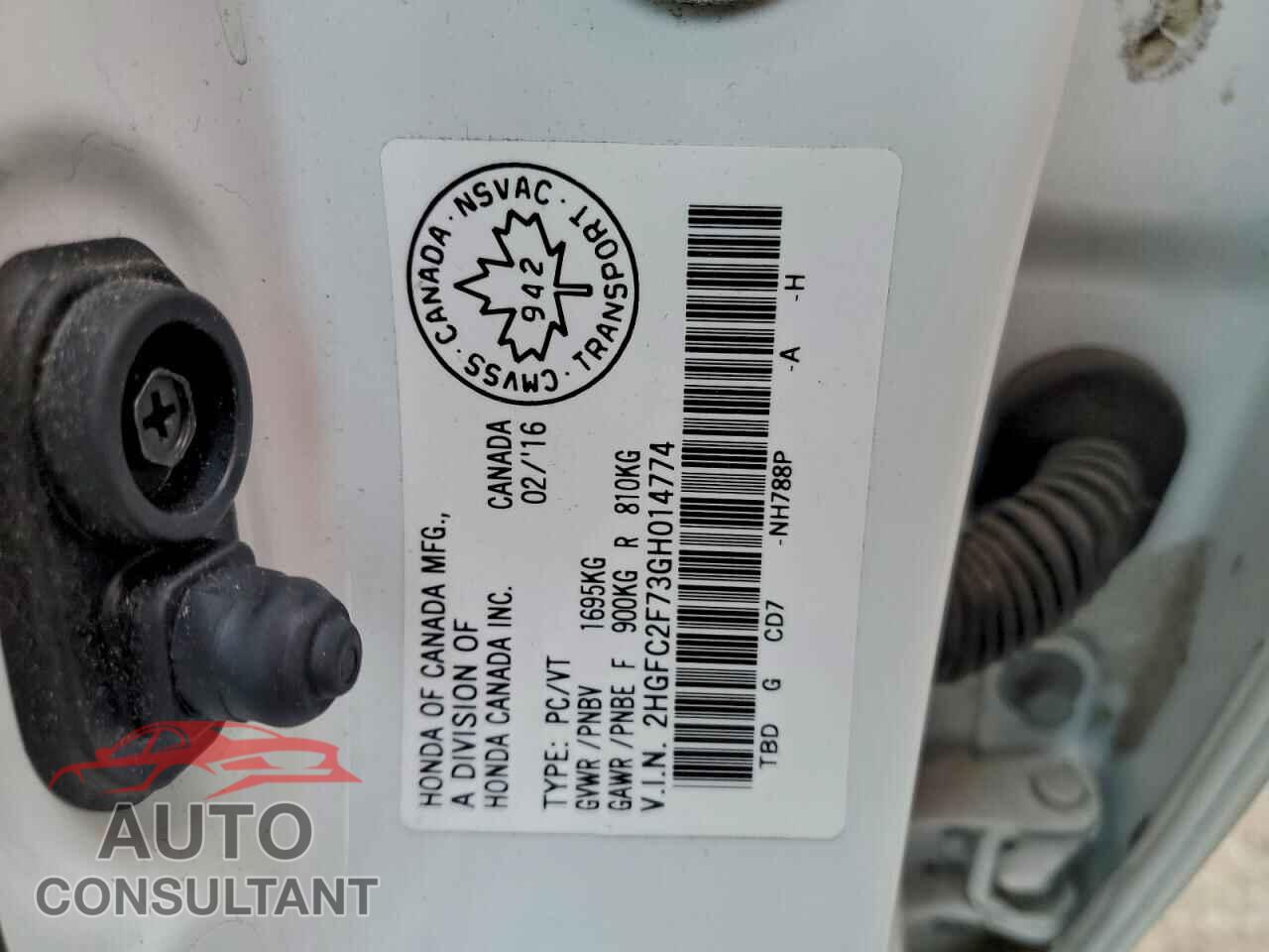 HONDA CIVIC 2016 - 2HGFC2F73GH014774