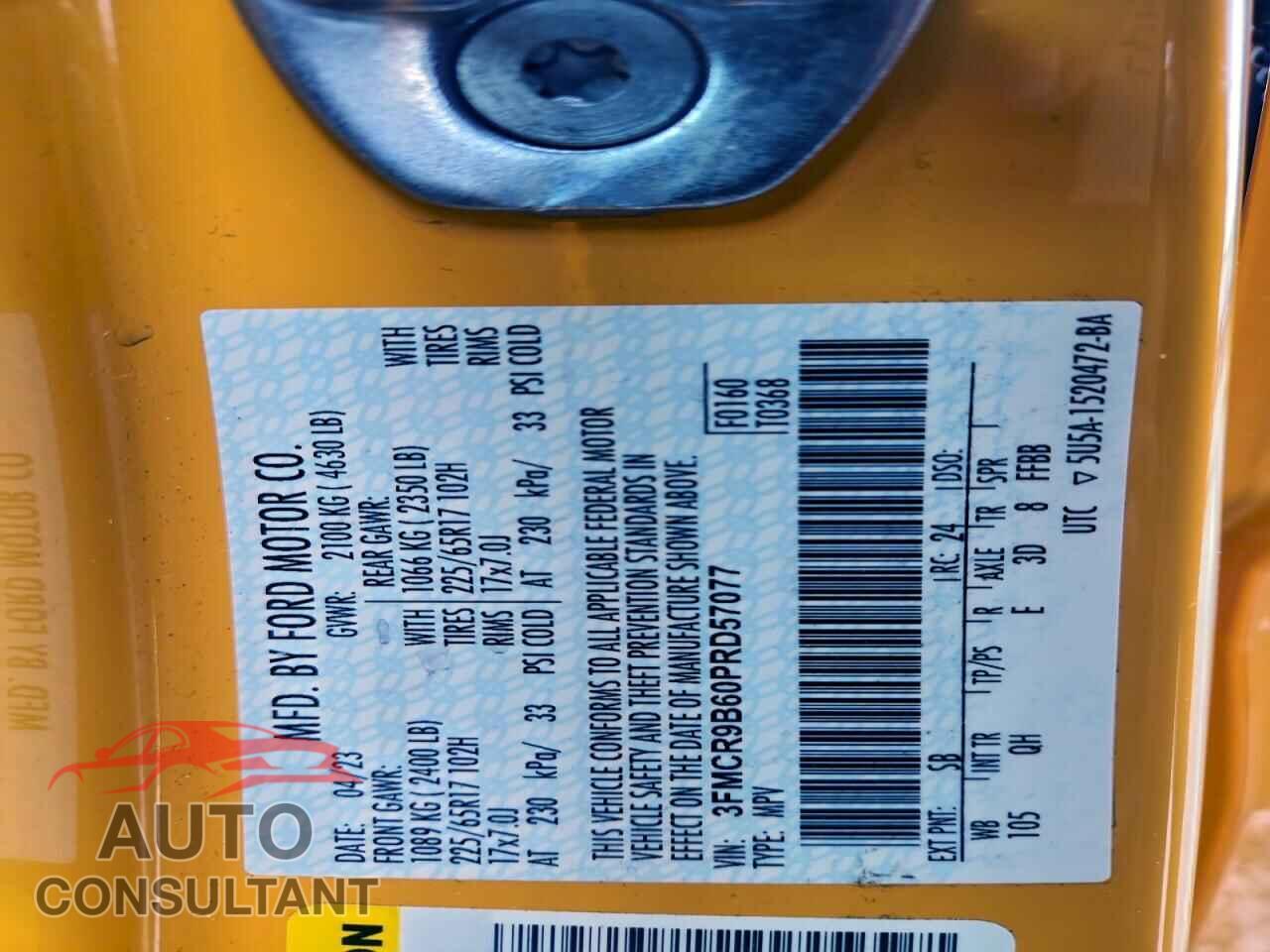 FORD BRONCO 2023 - 3FMCR9B60PRD57077