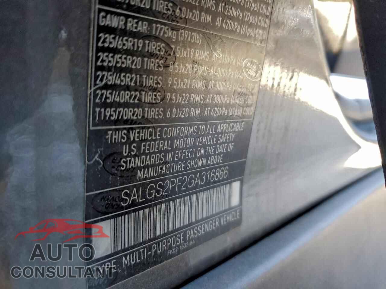 LAND ROVER RANGEROVER 2016 - SALGS2PF2GA316866