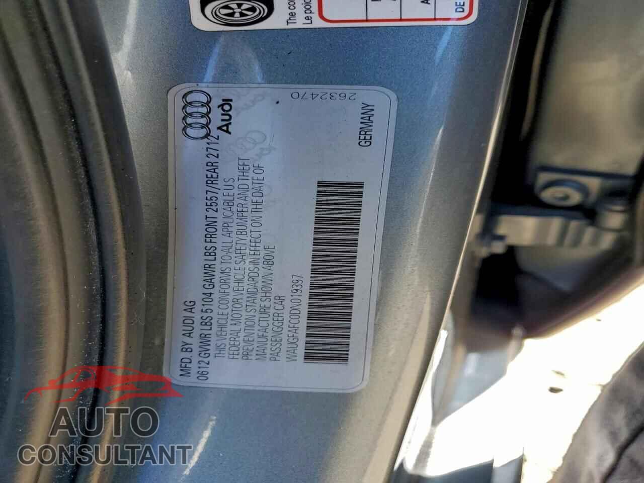AUDI A6 2013 - WAUGFAFC0DN019397