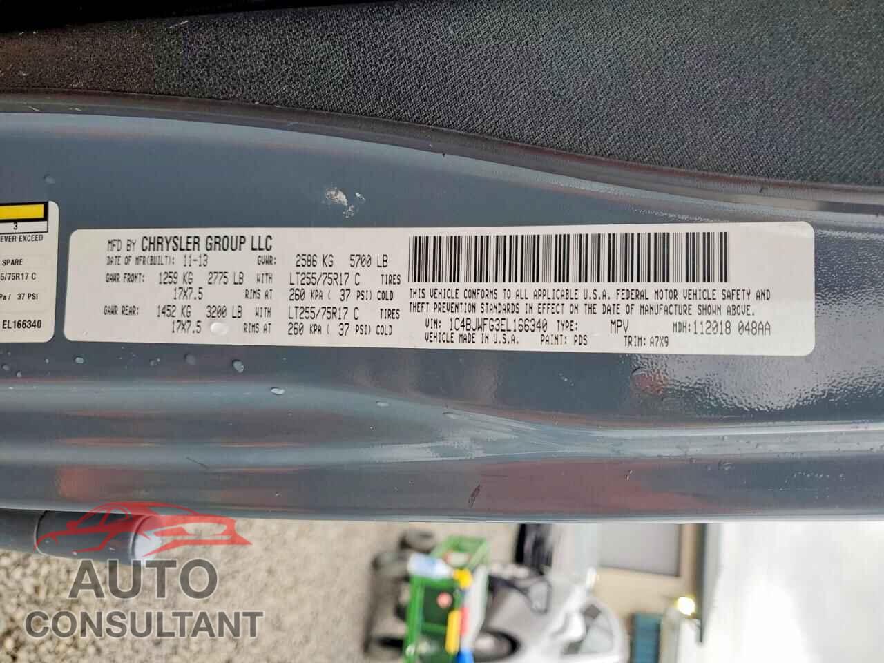 JEEP WRANGLER 2014 - 1C4BJWFG3EL166340