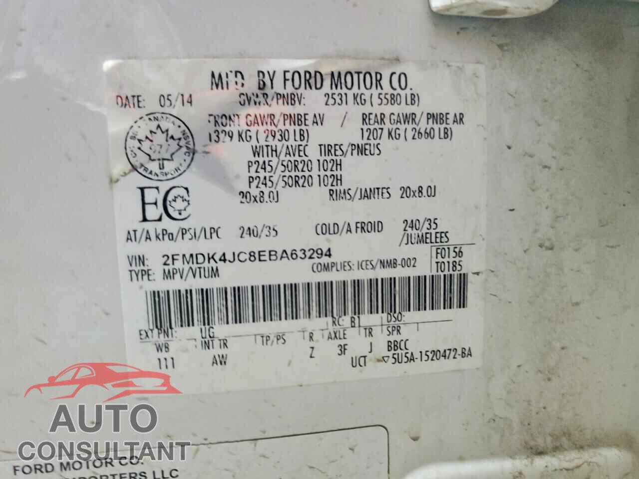 FORD EDGE 2014 - 2FMDK4JC8EBA63294
