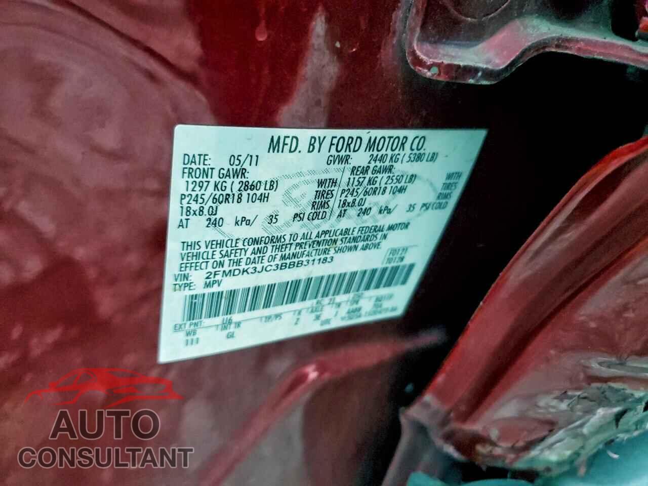 FORD EDGE 2011 - 2FMDK3JC3BBB31183