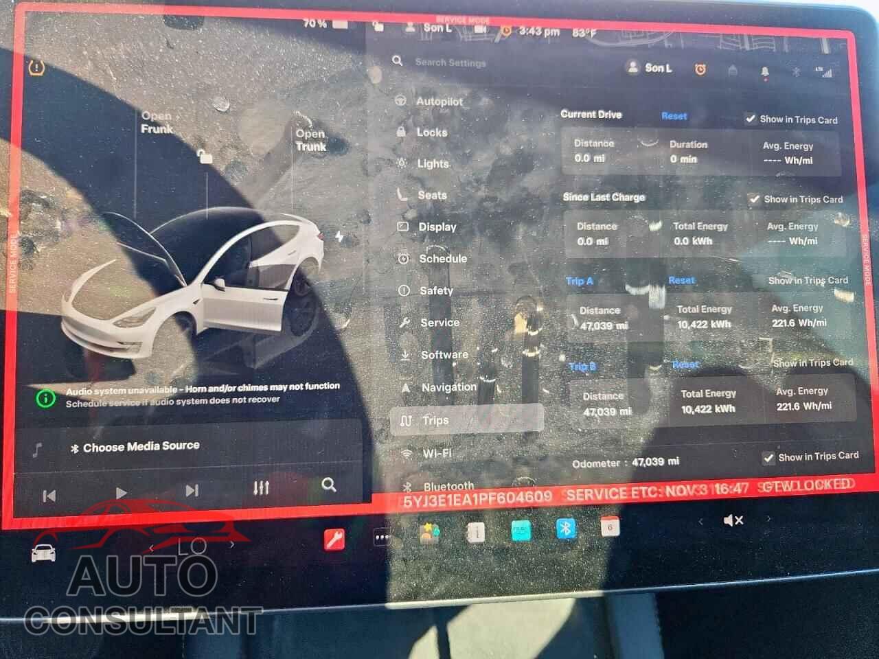 TESLA MODEL 3 2023 - 5YJ3E1EA1PF604609