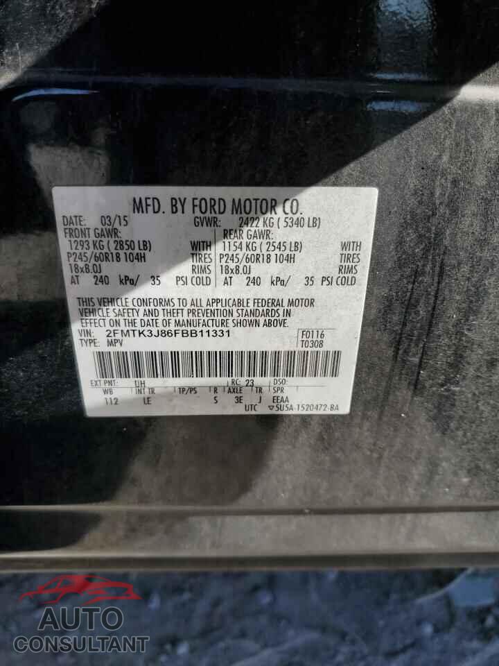 FORD EDGE 2015 - 2FMTK3J86FBB11331