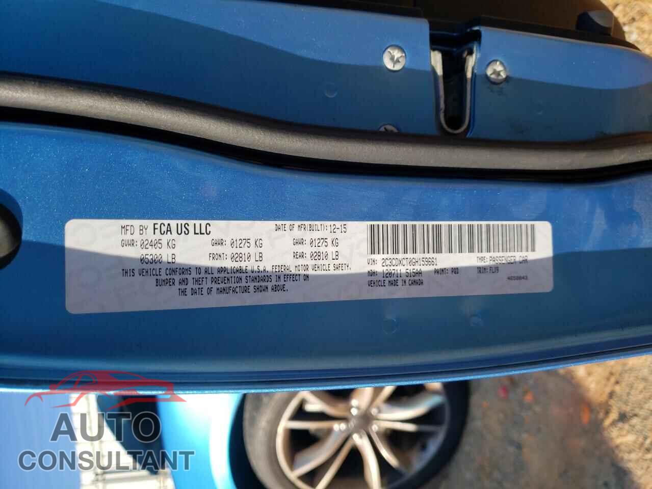 DODGE CHARGER 2016 - 2C3CDXCT0GH159661