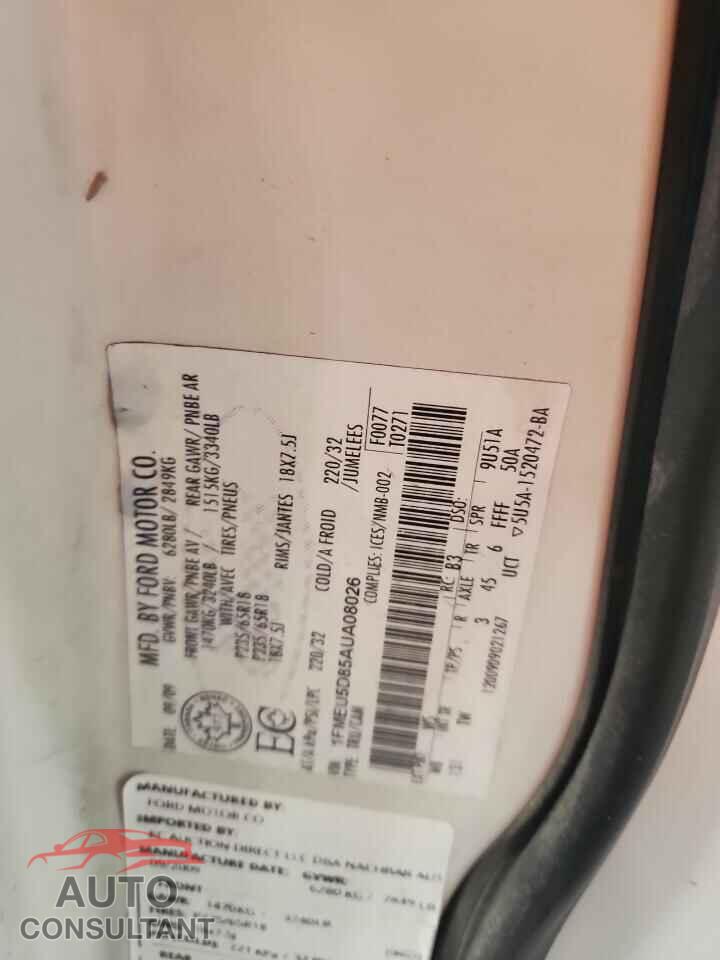 FORD EXPLORER 2010 - 1FMEU5D85AUA08026
