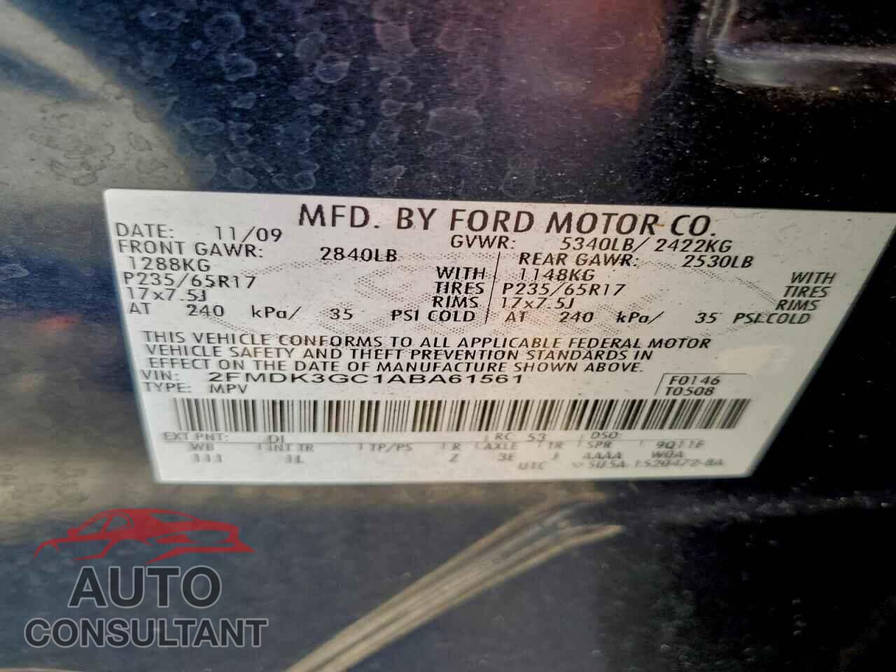 FORD EDGE 2010 - 2FMDK3GC1ABA61561