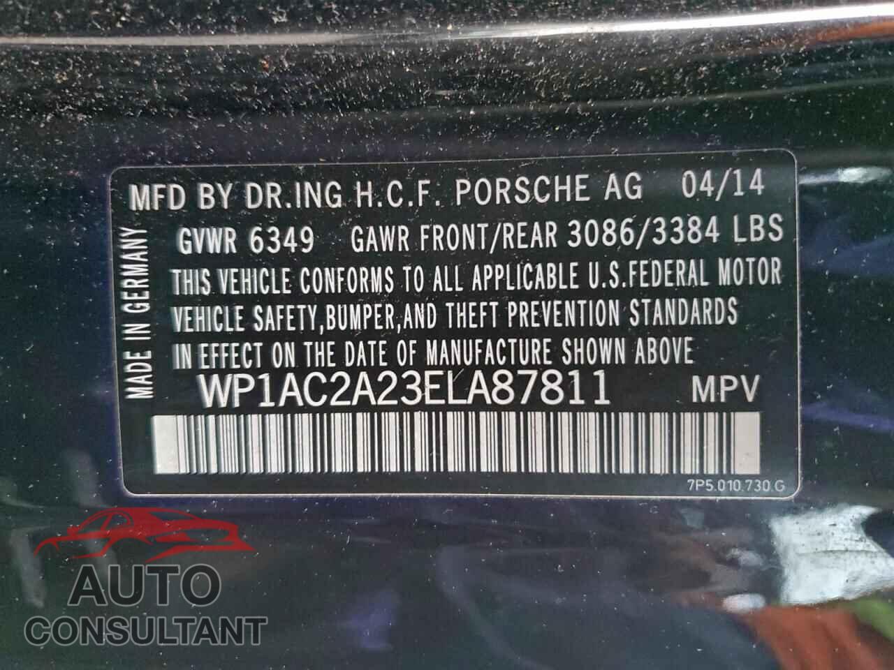 PORSCHE CAYENNE 2014 - WP1AC2A23ELA87811
