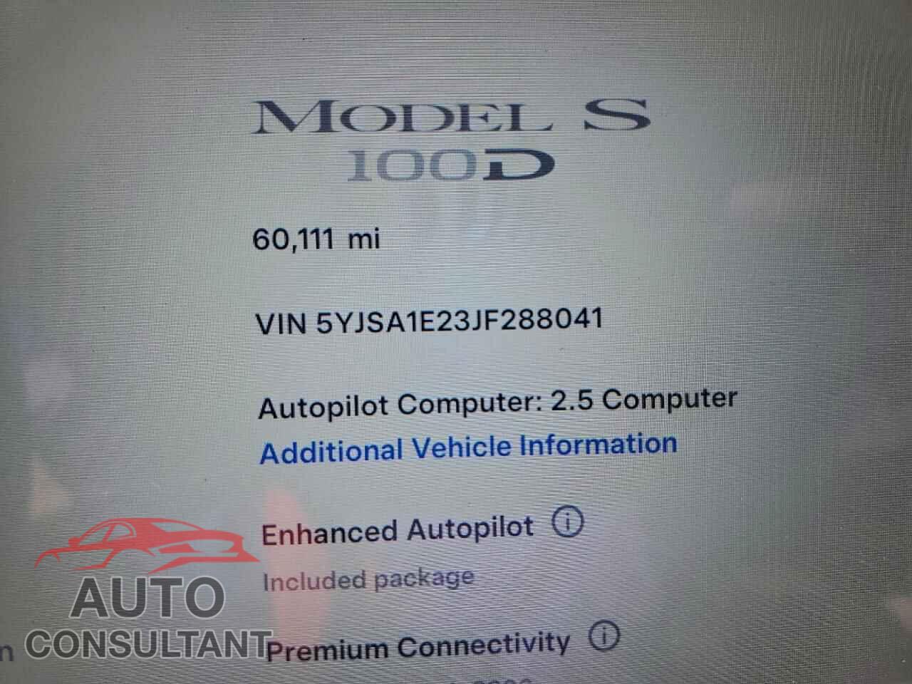 TESLA MODEL S 2018 - 5YJSA1E23JF288041