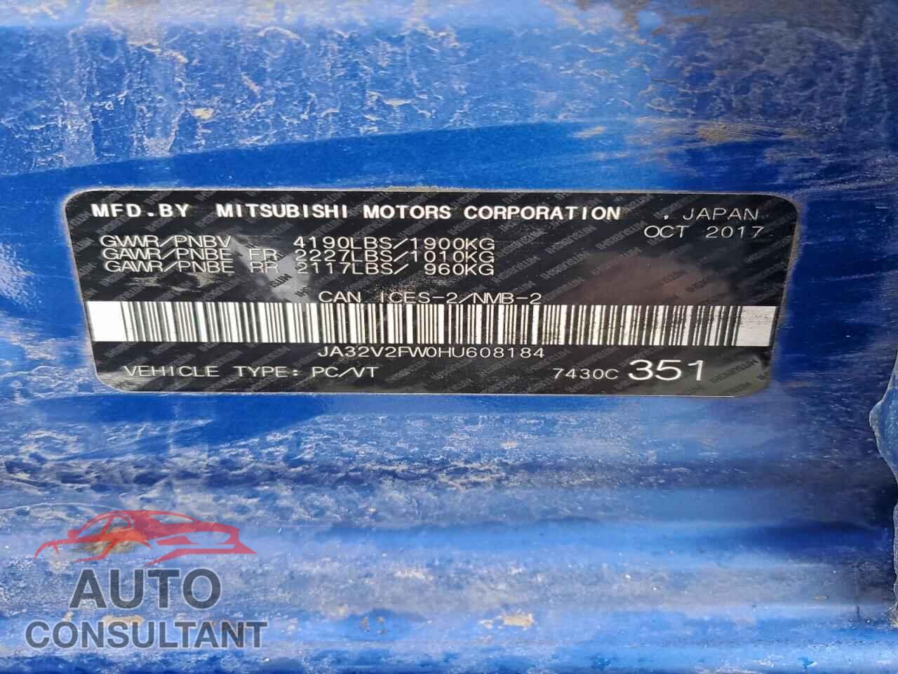 MITSUBISHI LANCER 2017 - JA32V2FW0HU608184