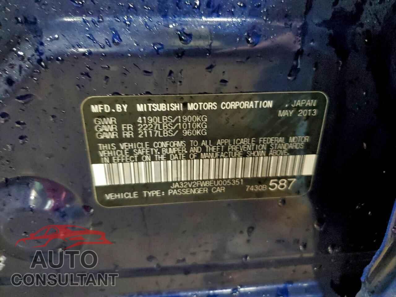 MITSUBISHI LANCER 2014 - JA32V2FW8EU005351