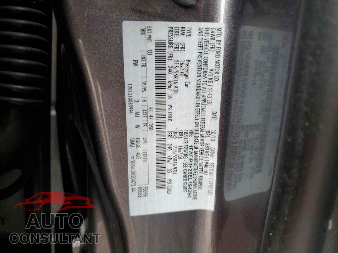 FORD FOCUS 2014 - 1FADP3F28EL194294