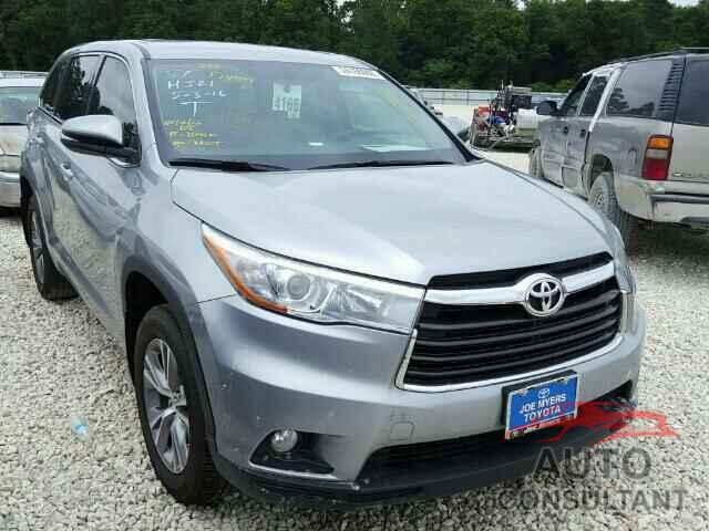TOYOTA HIGHLANDER 2016 - 5TDZKRFH0GS138809