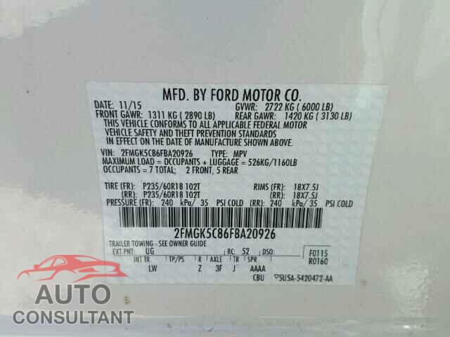 FORD FLEX 2015 - 2FMGK5C86FBA20926