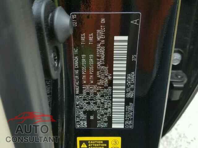 LEXUS RX350 2015 - 2T2BK1BA3FC310989