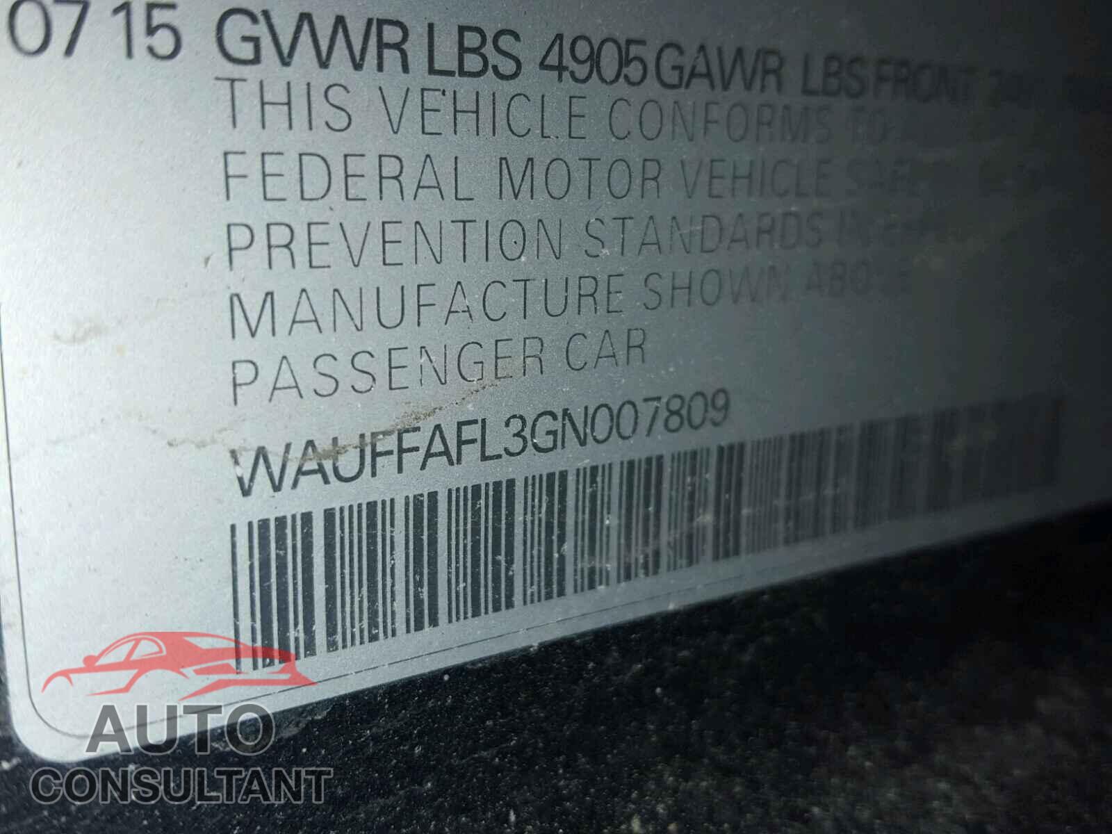 AUDI A4 2016 - WAUFFAFL3GN007809