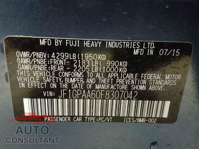 SUBARU IMPREZA 2015 - JF1GPAA60F8307042