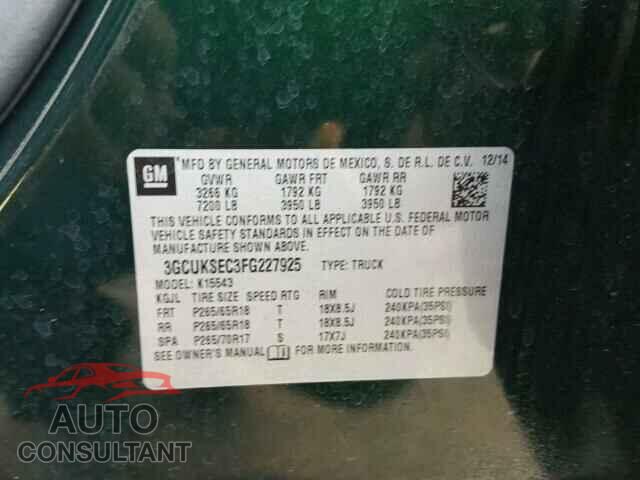 CHEVROLET SILVERADO 2015 - 3GCUKSEC3FG227925