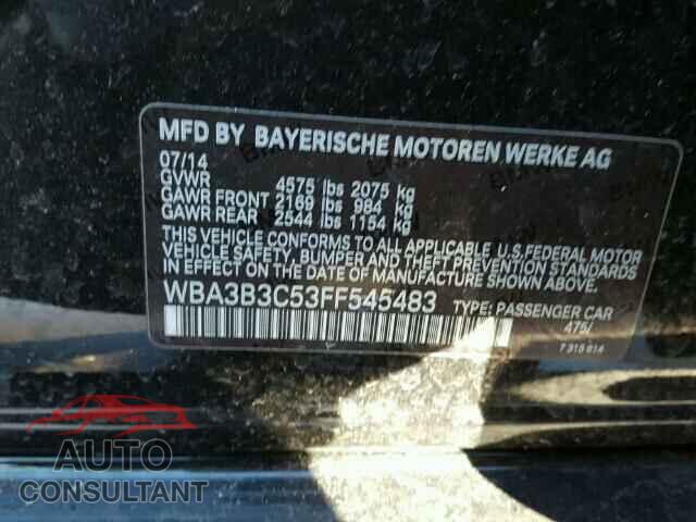 BMW 3 SERIES 2015 - WBA3B3C53FF545483
