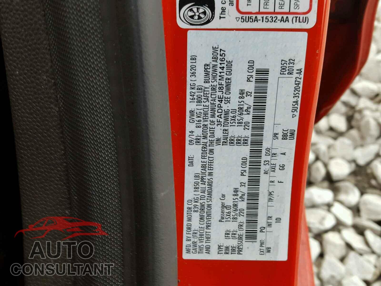 FORD FIESTA 2015 - 3FADP4EJ8FM141657