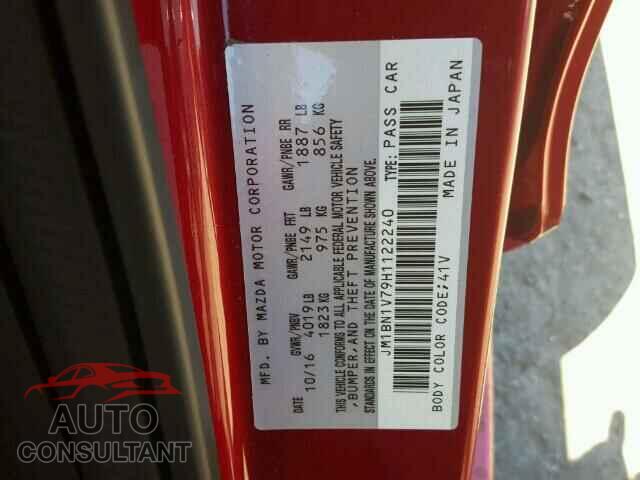 MAZDA 3 2017 - JM1BN1V79H1122240