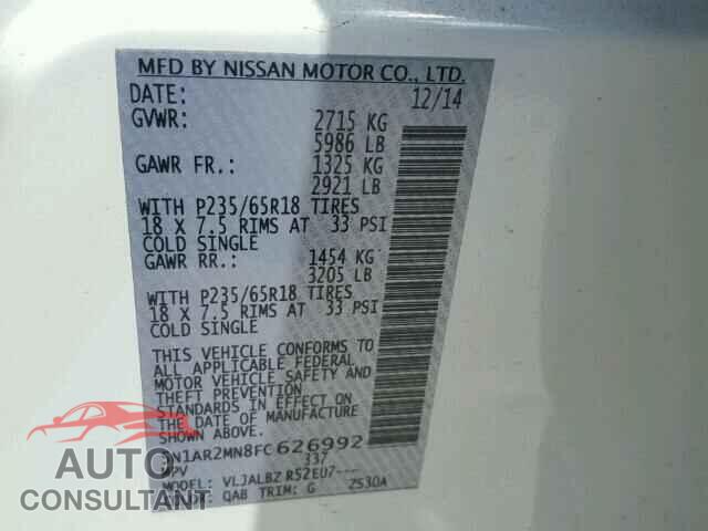 NISSAN PATHFINDER 2015 - 5N1AR2MN8FC626992
