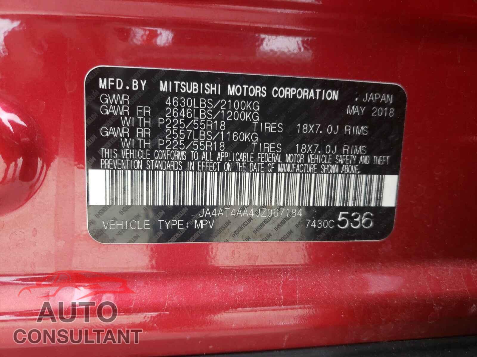 MITSUBISHI ECLIPSE 2018 - JA4AT4AA4JZ067184