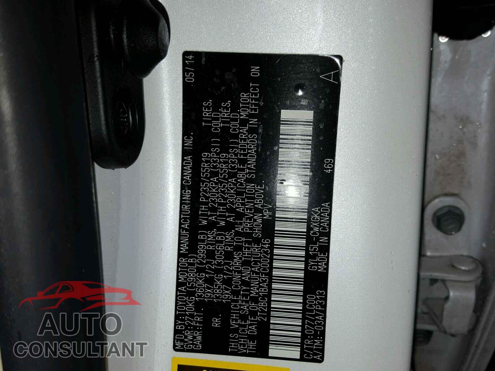 LEXUS RX450 2015 - 2T2BC1BA3FC002346