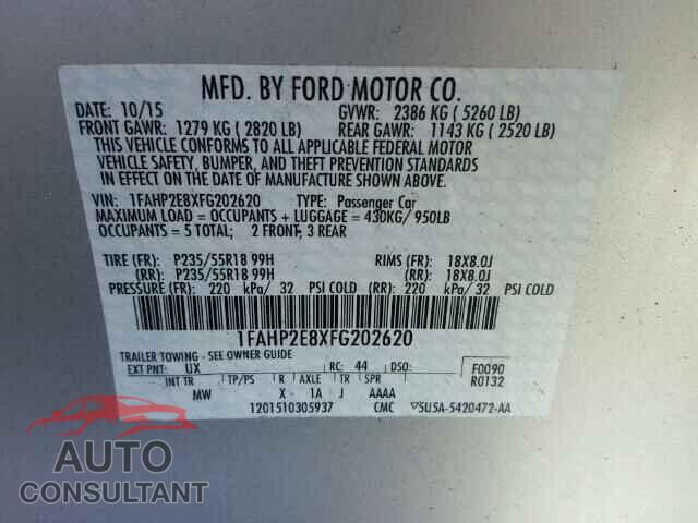FORD TAURUS 2015 - 1FAHP2E8XFG202620