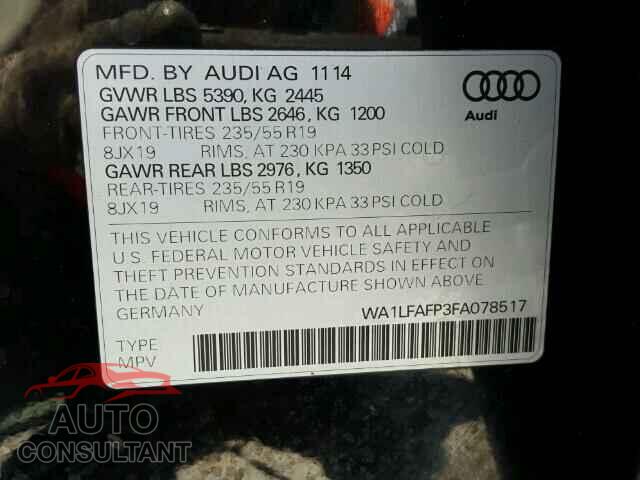 AUDI Q5 2015 - WA1LFAFP3FA078517