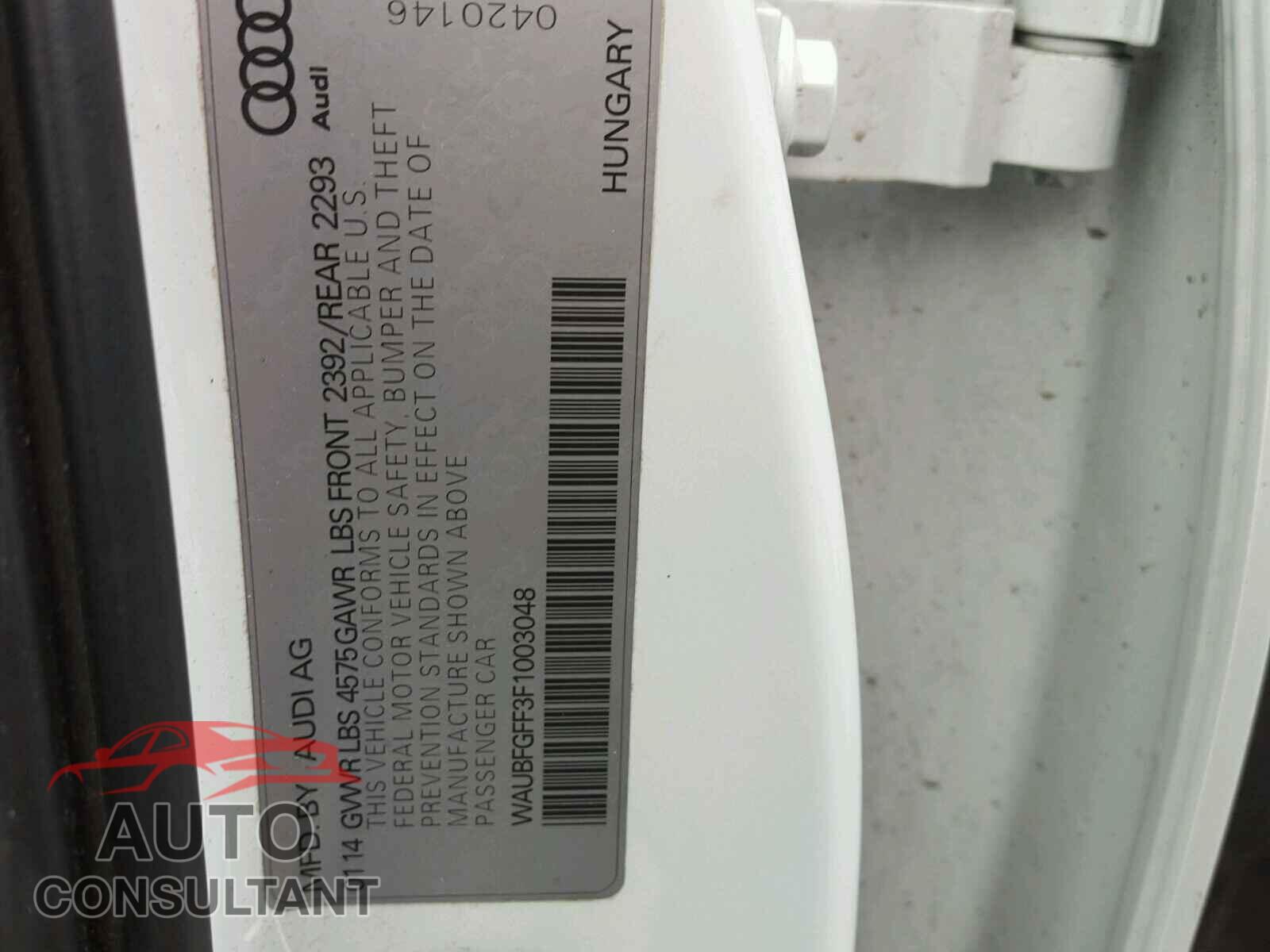 AUDI S3 2015 - WAUBFGFF3F1003048