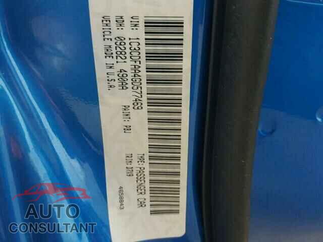 DODGE DART 2016 - 1C3CDFAA4GD577469