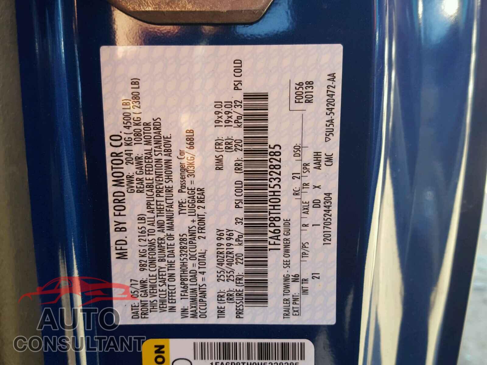 FORD MUSTANG 2017 - 1FA6P8TH0H5328285