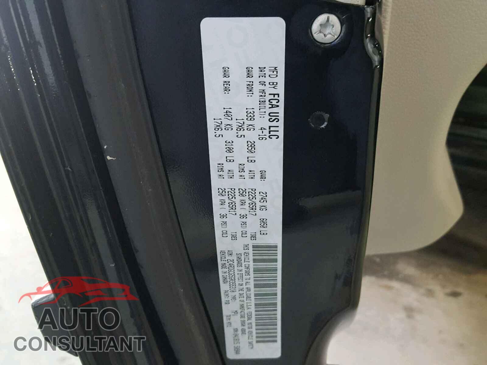 DODGE CARAVAN 2016 - 2C4RDGCG5GR355310
