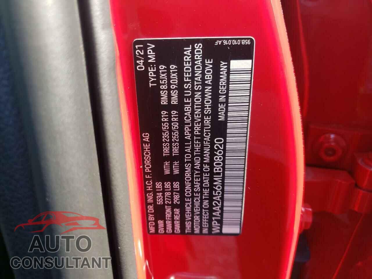 PORSCHE MACAN 2021 - WP1AA2A56MLB08620
