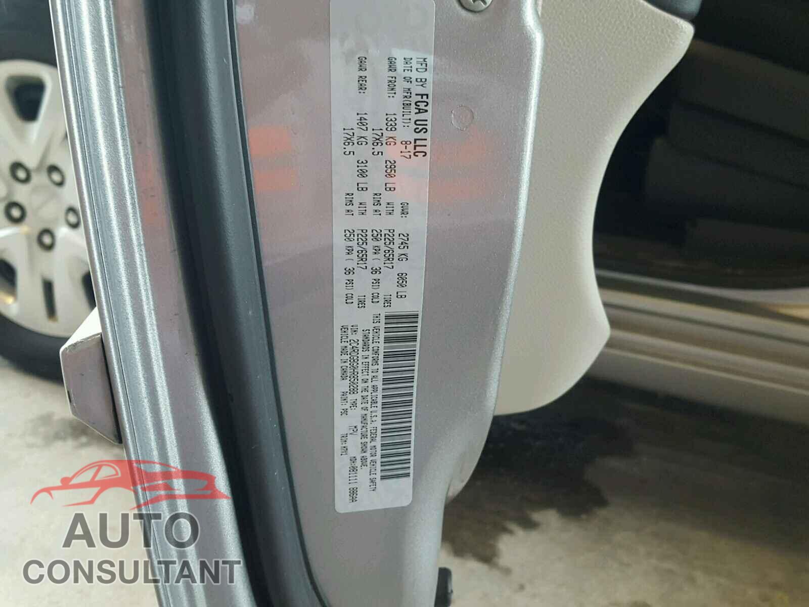 DODGE CARAVAN 2017 - 2C4RDGBG0HR850288