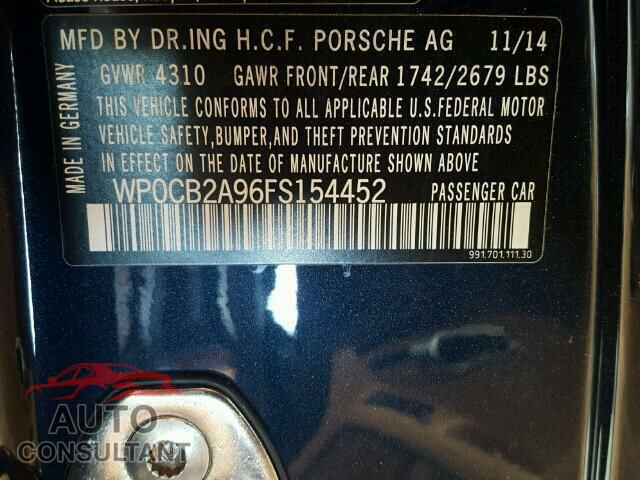 PORSCHE 911 2015 - WP0CB2A96FS154452