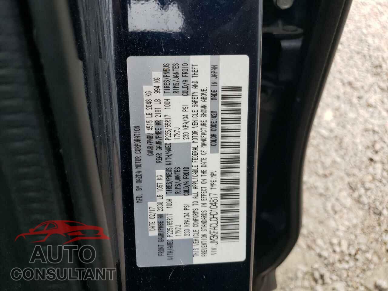 MAZDA CX-5 2017 - JM3KFACL0H0104817