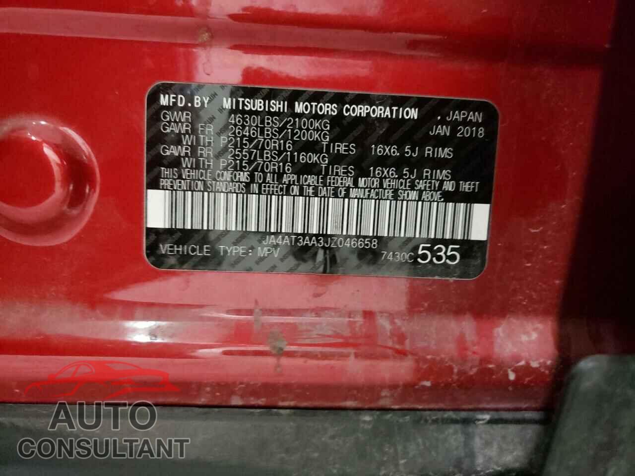 MITSUBISHI ECLIPSE 2018 - JA4AT3AA3JZ046658