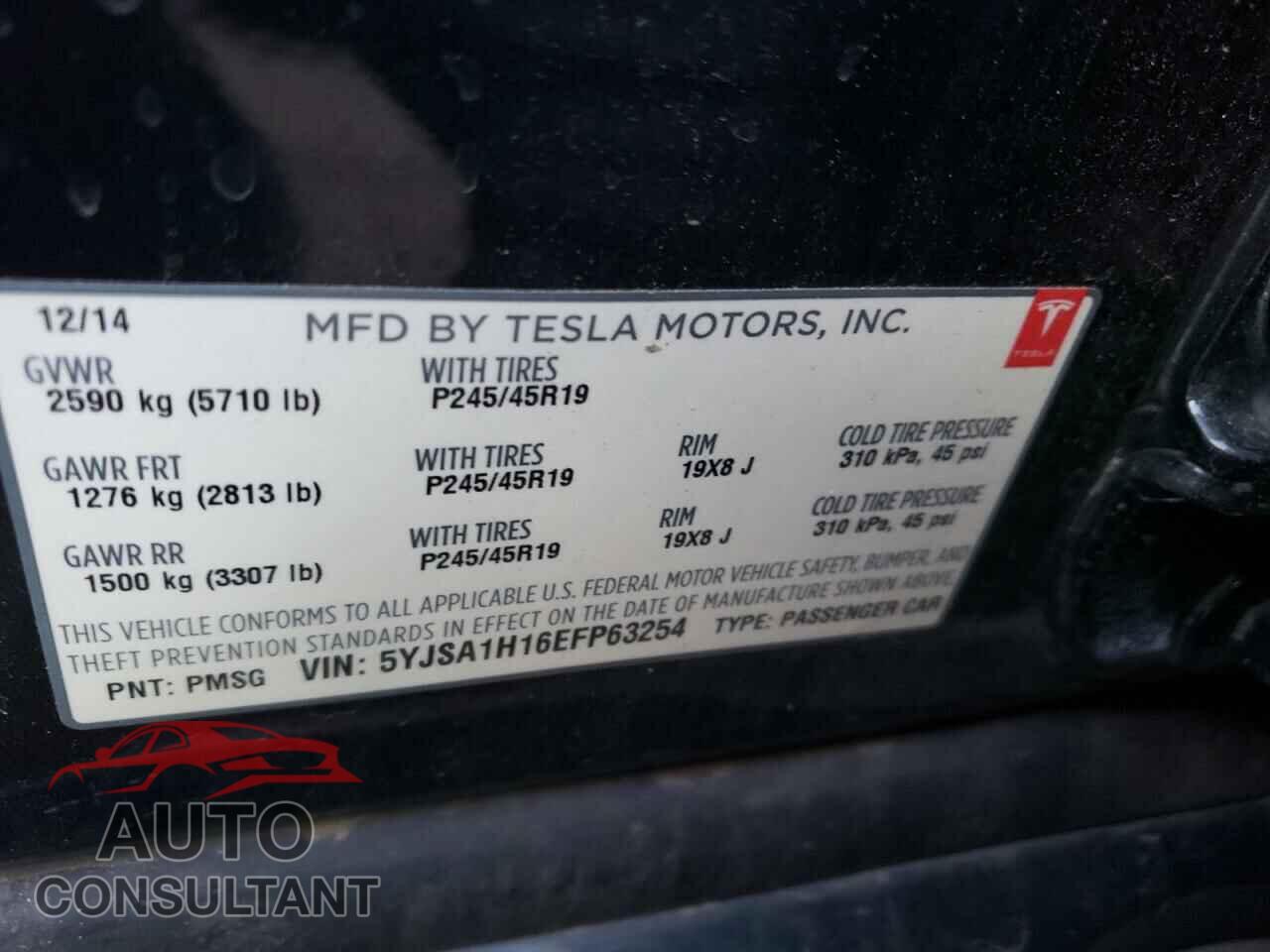 TESLA MODEL S 2014 - 5YJSA1H16EFP63254